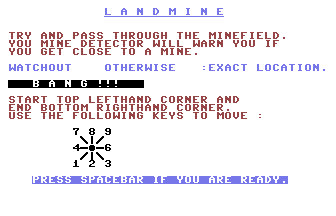 Landmine (King Size) Title Screenshot