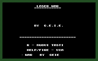 Laser War Title Screenshot