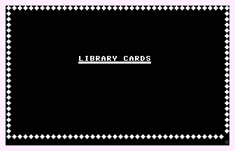 Library Cards Title Screenshot