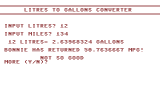 Litres To Gallons Converter