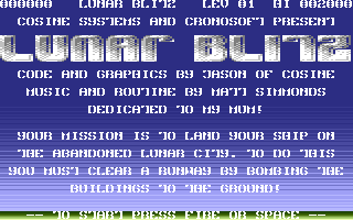 Lunar Blitz Title Screenshot