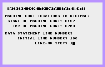 Machine Code To Data Statements