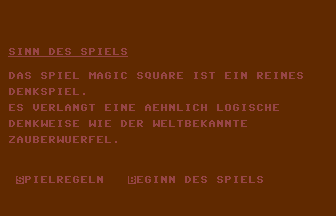 Magic Square (German) Title Screenshot