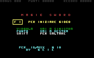 Magic Sword Title Screenshot