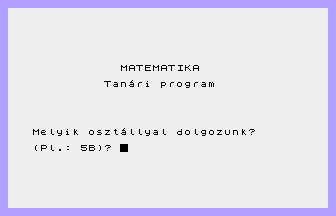 Matematika Tanári Program Title Screenshot