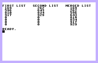 Merge (100 Programs For The Commodore 16) Screenshot