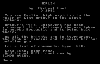 Merlin Title Screenshot