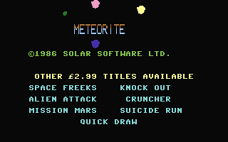 Meteorite Title Screenshot