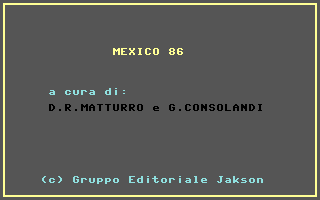 Mexico 86 Title Screenshot