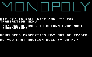Monopoly Title Screenshot