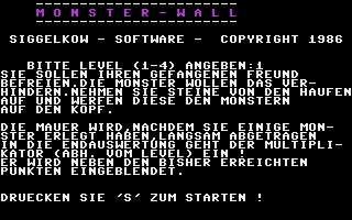 Monsterwall Title Screenshot