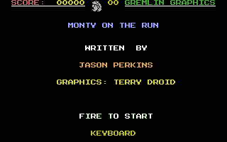 Monty On The Run Title Screenshot