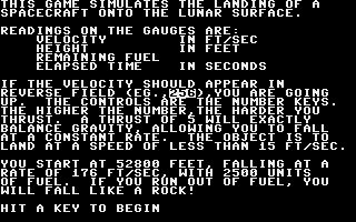 Moon Lander Title Screenshot
