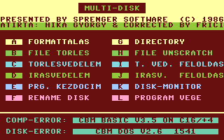 Multi-disk Hungarian Screenshot