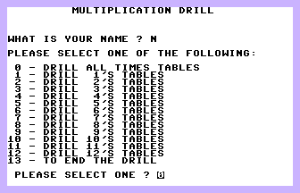 Multiplication Drill