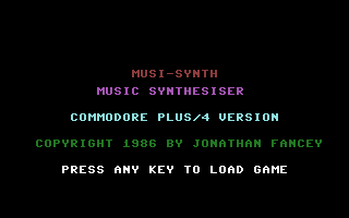 Music Synthesiser Title Screenshot