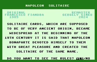Napoleon Solitaire Title Screenshot