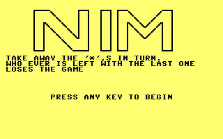 Nim (Amvic) Title Screenshot