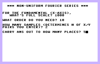 Non-Uniform Fourier Series