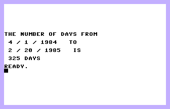 Number of Days Screenshot
