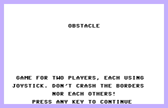 Obstacle Title Screenshot