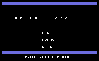 Orient Express (C16/MSX 9) Title Screenshot