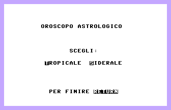 Oroscopo 86 Title Screenshot
