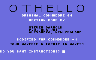 Othello (Wakes) Title Screenshot