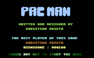 Pac Man Title Screenshot