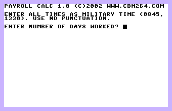 Payroll Calculator Screenshot
