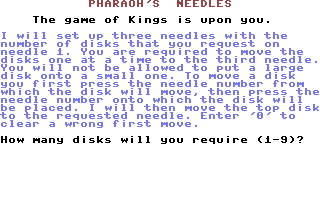 Pharaoh's Needles (ICPUG) Title Screenshot