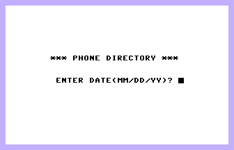 Phone Directory Title Screenshot