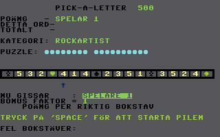 Pick A Letter (Swedish) Screenshot