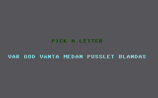 Pick A Letter (Swedish) Title Screenshot
