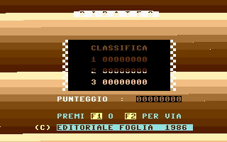 Pirates (C16/MSX 5) Title Screenshot