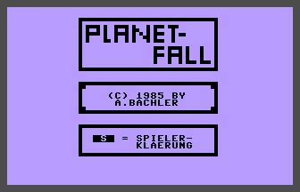 Planet-Fall Title Screenshot