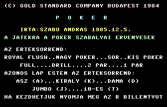Poker Title Screenshot