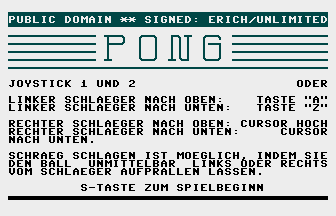 Pong/C Title Screenshot