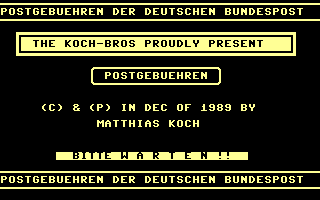 Postgebuehren Der Deutschen Bundespost Title Screenshot