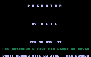 Predator Title Screenshot
