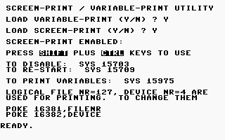 Print Utility C16 Screenshot