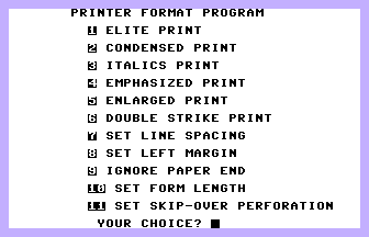 Printer Format Program Screenshot