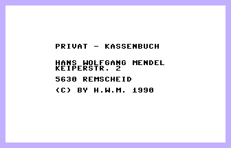 Privat Kassebuch V3.5 Title Screenshot