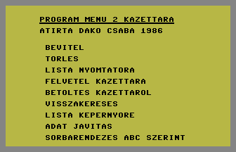 Program Menu 2 Kazettara Screenshot