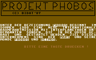 Projekt Phobos Title Screenshot