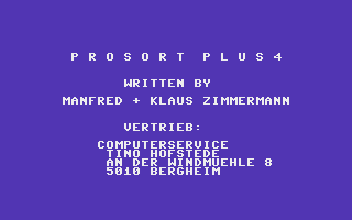 Prosort Plus 4 Title Screenshot