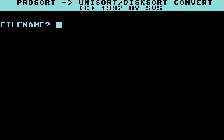 Prosort To Unisort/Disksort Convert Screenshot