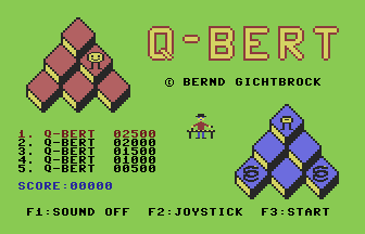 Q-Bert Title Screenshot
