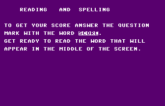 Reading And Spelling Title Screenshot
