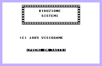 Riduzione Sistemi Title Screenshot